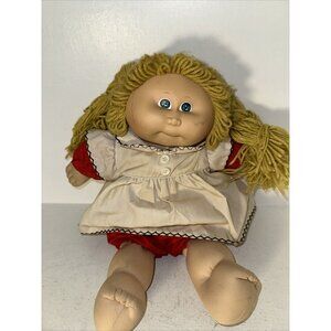 VTG 1978-82 Cabbage Patch Kids Doll W/ Blonde Yellow Hair, Blue Eyes & Pigtails!